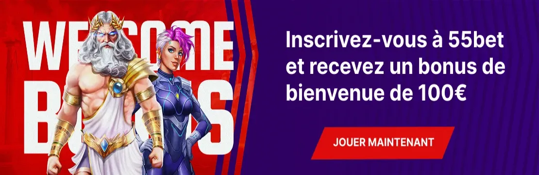 55bet bonus de bienvenue